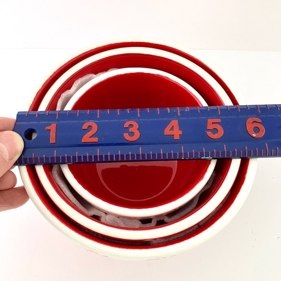 Terramoto Ceramic 3 Piece Mixing Bowl Set (Peppermint) - Picture 5 of 14